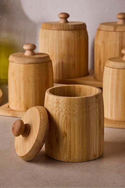 Perotti Pisa 7-Piece Countertop Bamboo Stand Spice Rack Set