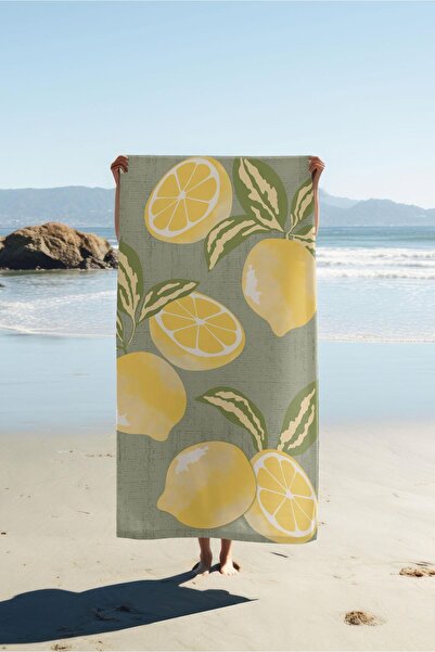 Dolce Mariee Digital Printing Beach Sea Towel Lemon Patterned Peshtemal Hvl0084