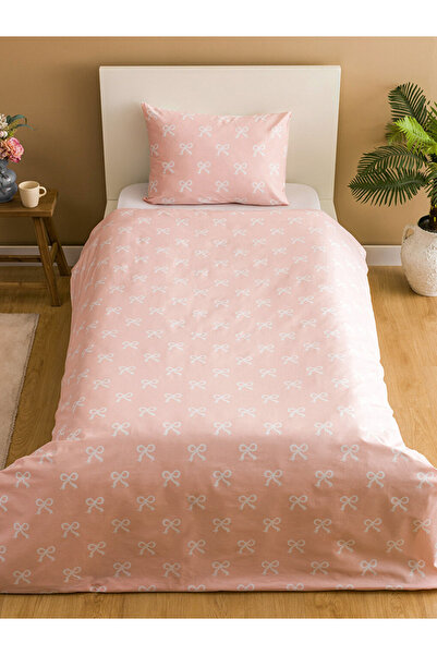 LC Waikiki Single Duvet Cover Set with Pink Bow Patterns from Renkli Mağaza