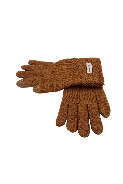 Antonio Women's gloves, Antonio, with touch function, brown color, one size