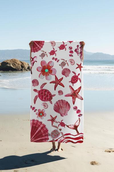 Dolce Mariee Digital Printing Beach Sea Towel Turtle and Starfish Peshtamal H...