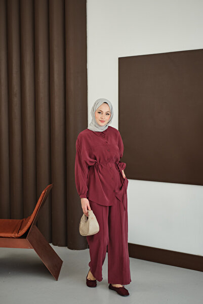 LOCCO Γυναικείο Σετ Διπλό Σετ Μέσης Μπορντό