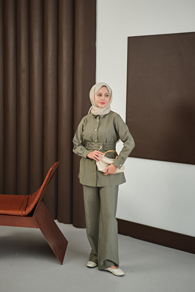 LOCCO Set cu detaliu curea pentru femei, verde