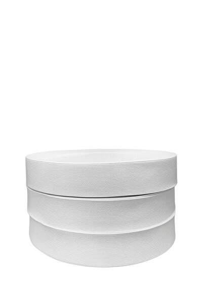 Polat Gipe İplik 1 Cm Beyaz Dokuma Yassı Lastik A Kalite Bel, Paça, Don Lastiği 10 Metre