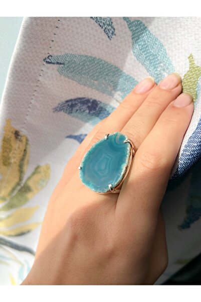 Moonlight Jewelry Iceland Sea Adjustable Ring – Blue Agate