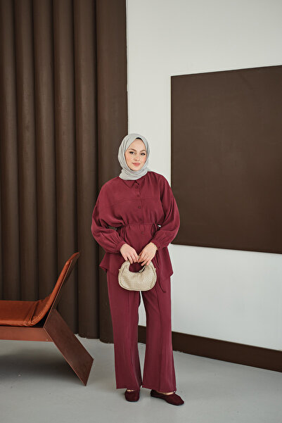 LOCCO Γυναικείο Σετ Διπλό Σετ Μέσης Μπορντό