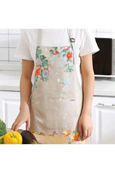 PriStyle Waterproof, adjustable kitchen apron with elegant floral design and practical pocket, PriStyle®
