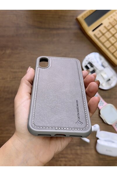 MTL iPhone Xr Compatible Premium Leather Texture Shock-Resistant Nasal Silicone Case