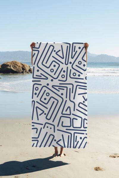 Dolce Mariee Digital Printing Beach Sea Towel Modern Patterned Peshtemal Hvl0088