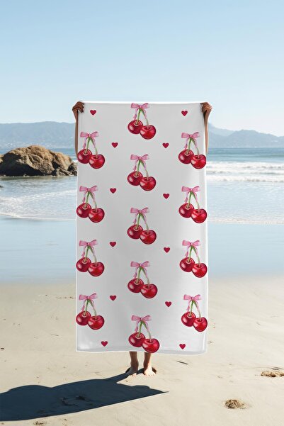 Dolce Mariee Digital Printing Beach Sea Towel Cherry Patterned Peshtemal Hvl0019