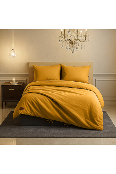 Sabia 100% Cotton 62 Thread Count 180X200 cm Double Size Duvet Cover Set with Elastic Sheet Suitable for Height +37 cm