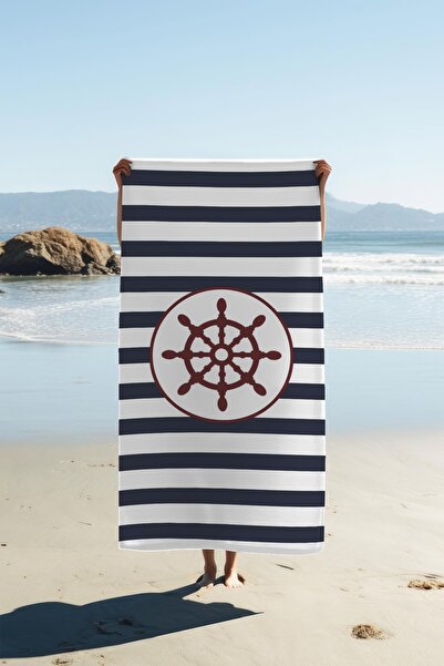 Dolce Mariee Prosop de plajă cu imprimare digitală, model cârmă, HVL0007