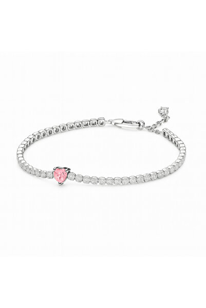 NOVVO Jewelry Set Ring, Necklace and Bracelet 925 Silver Pink Heart
