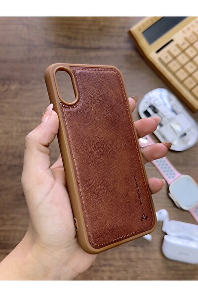 MTL iPhone XS Max Compatible Premium Leather Textured Impact Resistant Nasal Silicone Case