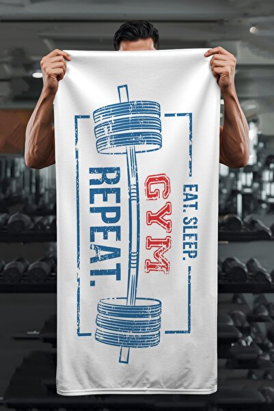 Dolce Mariee Prosop sport cu imprimare digitală Eat Sleep GYM Repeat HVL0241