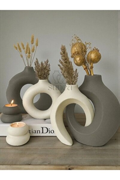 Sunea Dekoratif Sevgili Sarmaşık Vazo Set, Halka Vazo Tealight Mumluklu Set, ...