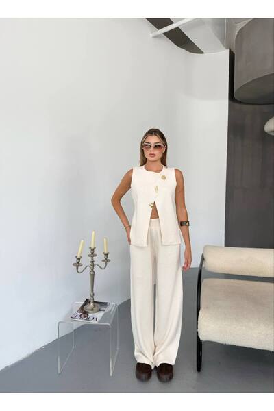 KECHİ WOMAN Gold Accessory Knitwear Set