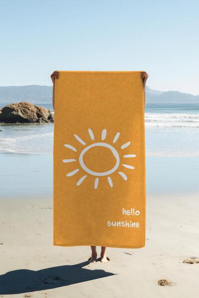 Dolce Mariee Digitalni štampani peščani morski peškir Hello Sunshine sa uzork...