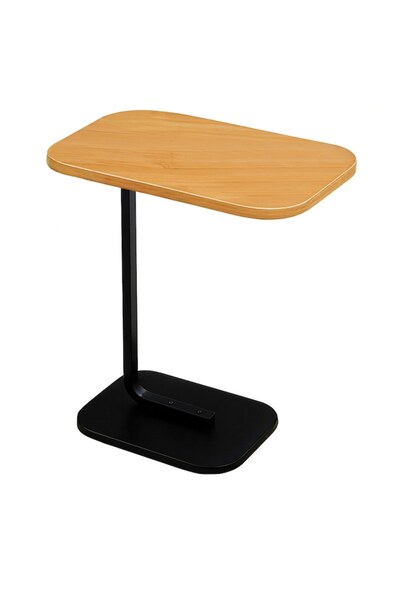 Optim Solution C-shaped Side Table for Coffee, Solid Base, Metal Frame, 40 x 30 x 60 cm, Black