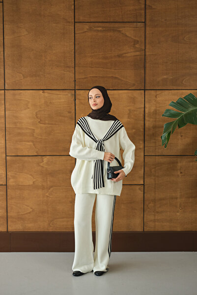 LOCCO Set de eșarfe pentru femei Ecru