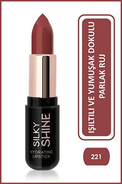 Golden Rose Silky Shine Hydrating Lipstick - 221 Gül Kurusu - Nemlendirici Ruj