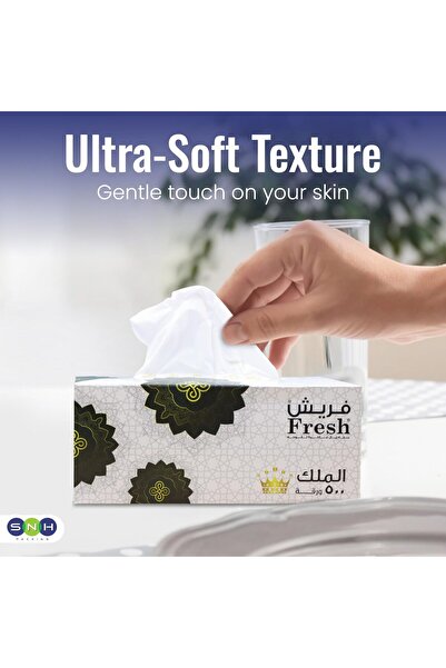 SNH Packing Packing Fresh Facial Tissue (500 x 2) Ply - Pack of 5, Ultra Soft, White