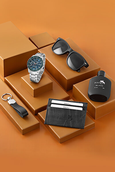 Polo Air Erkek Kol Saati Parfüm Gözlük Kartlık Anahtarlık Hediyelik Kutusunda...