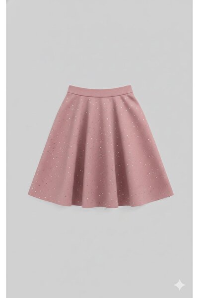 Yalçınoğlu Kids Girl's 3-Piece Set |   Corded Fabric Badi + Vest + Pleated Skirt with Stones (2–9 Years) Girls' Combination