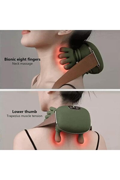 BORTONY Neck Massager with Heat - Portable Bionic 4D Wireless Deep Tissue Shiatsu