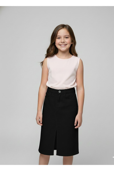 rois KIZ ÇOCUK SİYAH KOT ETEK