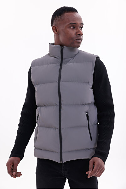 freemen Ανδρικό υφασμάτινο φουσκωτό γιλέκο Nova, ελαφρύ, με επένδυση, με τσέπες με φερμουάρ, αδιάβροχο, άνετο και εφαρμοστό