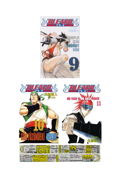 Gerekli Şeyler Yayıncılık Bleach 9-10-11. Ciltler Manga Seti + Özel Cetvel