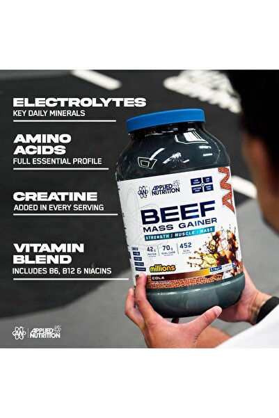 applied nutrition Beef Mass Gainer, Frozen Berries, 3 Kg, 42 g Beef Protein
