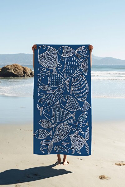 Dolce Mariee Digital Printing Beach Sea Towel Fish Patterned Peshtamal Hvl0116