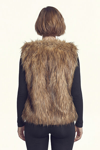 armonika Women's Mink Lined Faux Fur Vest Arm-26K001062