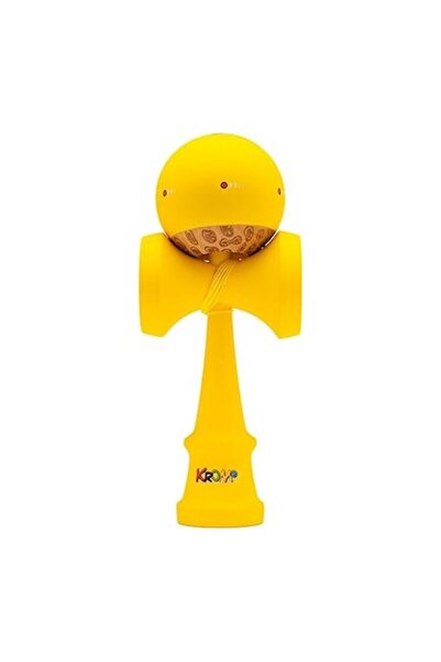 Krom Kendama KOLOR Galben – kendama cauciucată, formă 2GOOD, kendama din arțar și tama din fag