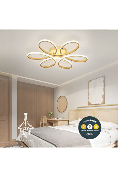 Lzy Avize Store Modern Geometrik LED Tavan Avizesi - Kumandalı & 3 Renk Işık ...