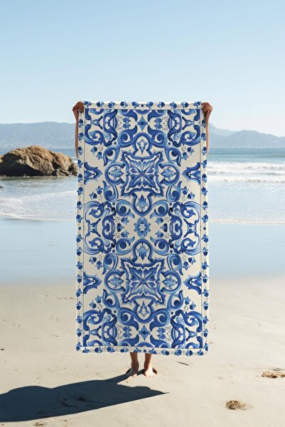 Dolce Mariee منشفة شاطئ بطباعة رقمية، منشفة شاطئ عصرية بنمط باشي ميلانو HVL0156