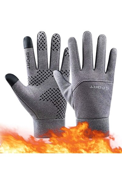 Optim Solution Winter gloves, Optim Solution, waterproof, touchscreen, grey, size XL