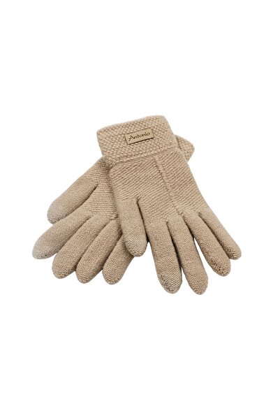 Antonio Women's gloves, Antonio, with touch function, beige color, one size