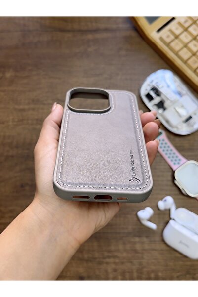 MTL iPhone 15 Pro Compatible Premium Leather Textured Shock-Resistant Nasal Silicone Case