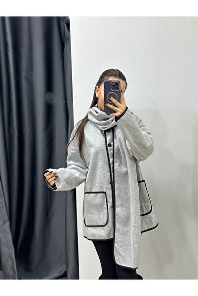 ROOM BUTİK ATKILI KAŞE CEKET DÜĞME DETAYLI