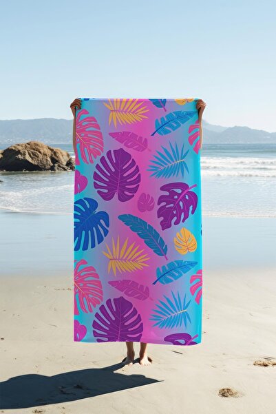 Dolce Mariee Digital Printing Beach Sea Towel Leaf Patterned Peshtemal Hvl0177