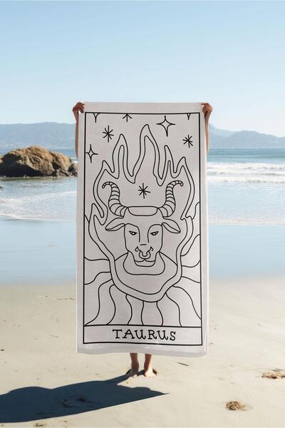 Dolce Mariee Digital Printing Beach Sea Towel Taurus Patterned Peshtamal Hvl0047