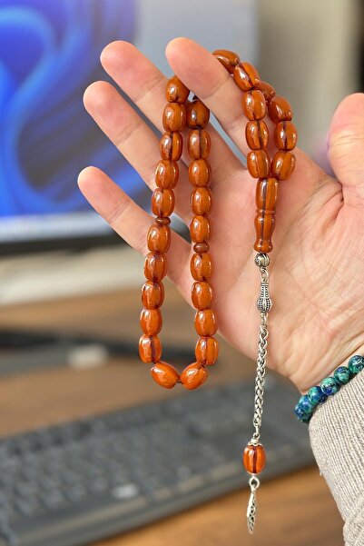 TESBİHKENTİ Special Antique Model Barrel Squeeze Amber Prayer Beads