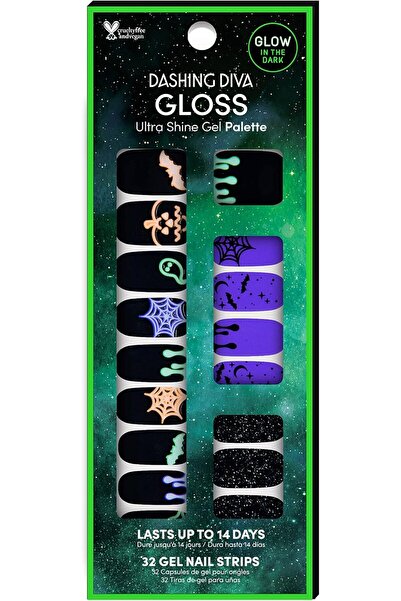 DASHING DIVA شرائط أظافر ديفا جلوس الهالوين من نوفيمل - جرعة متوهجة (32 شريطً...