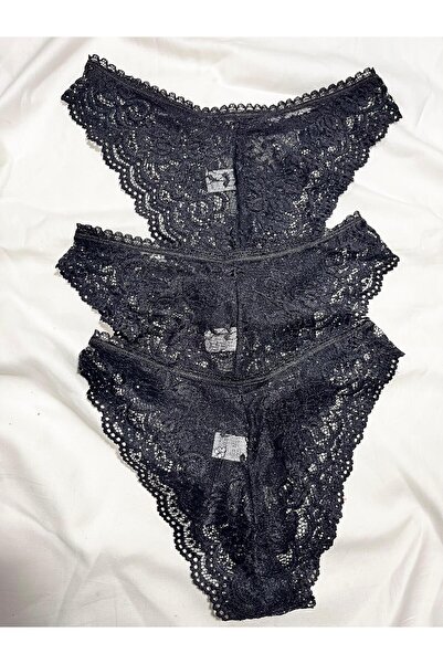 mendoza store Σετ εσώρουχα με δαντέλα σε μαύρο χρώμα, ρυθμιζόμενο, 3 τεμάχια