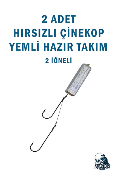 ALASTOR Çinekop Hazır Takımı Hırsızlı Çinekop Olta İğnesi Çinekop Yemli Hırsızlı İğne 2 İğneli