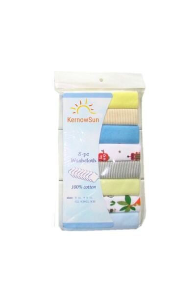KERNOWSUN Set of 8 100% Cotton Baby Handkerchiefs 21x21 cm, Multicolor, Boys