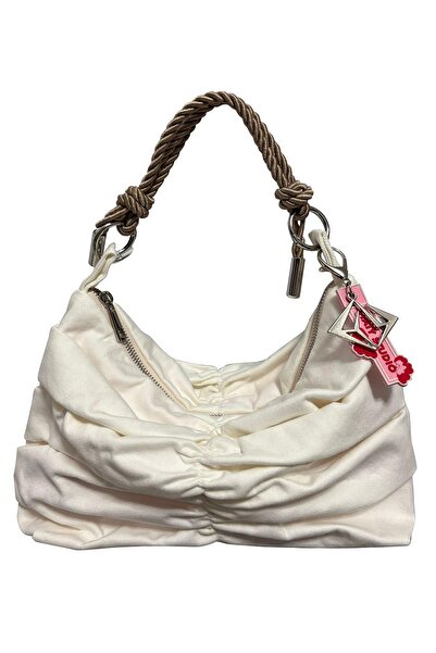 Y.M YÜZÜCÜ MARKETİ حقيبة كتف من هايي ستوديو - كريمية متوسطة الحجم (32 × 17 × ...